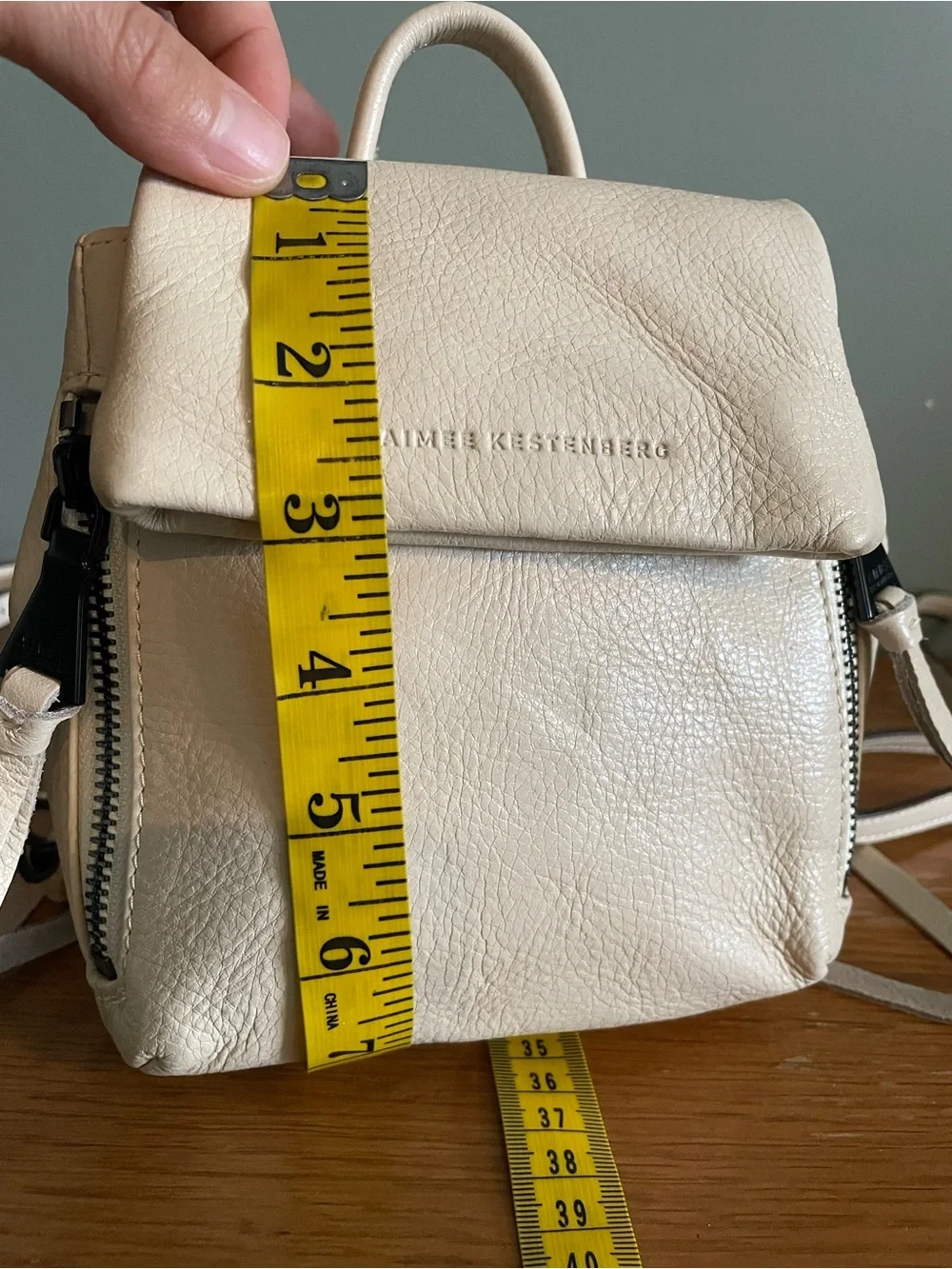 Aimee Kestenberg Leather Bali Mini Backpack Sandy Tassel Zipper Everyday NWT
